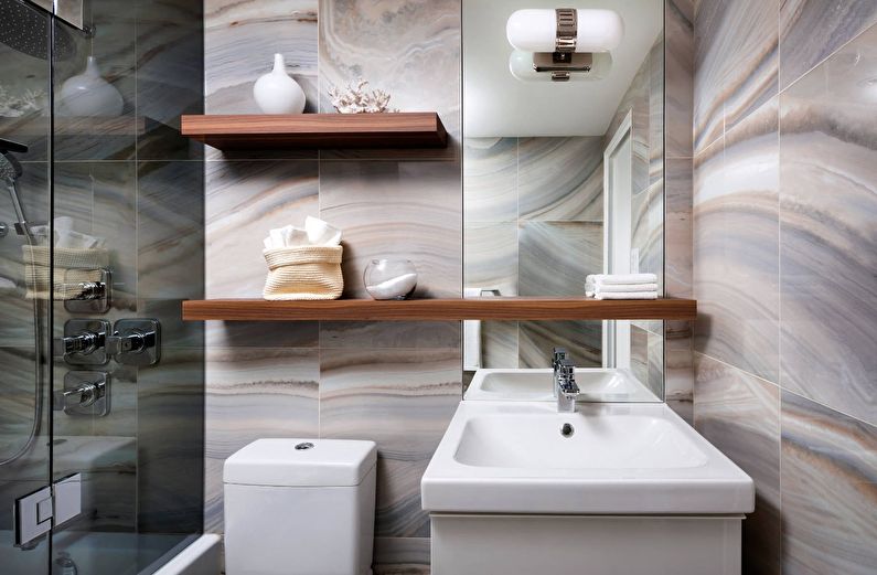 Storage systems in a small bathroom