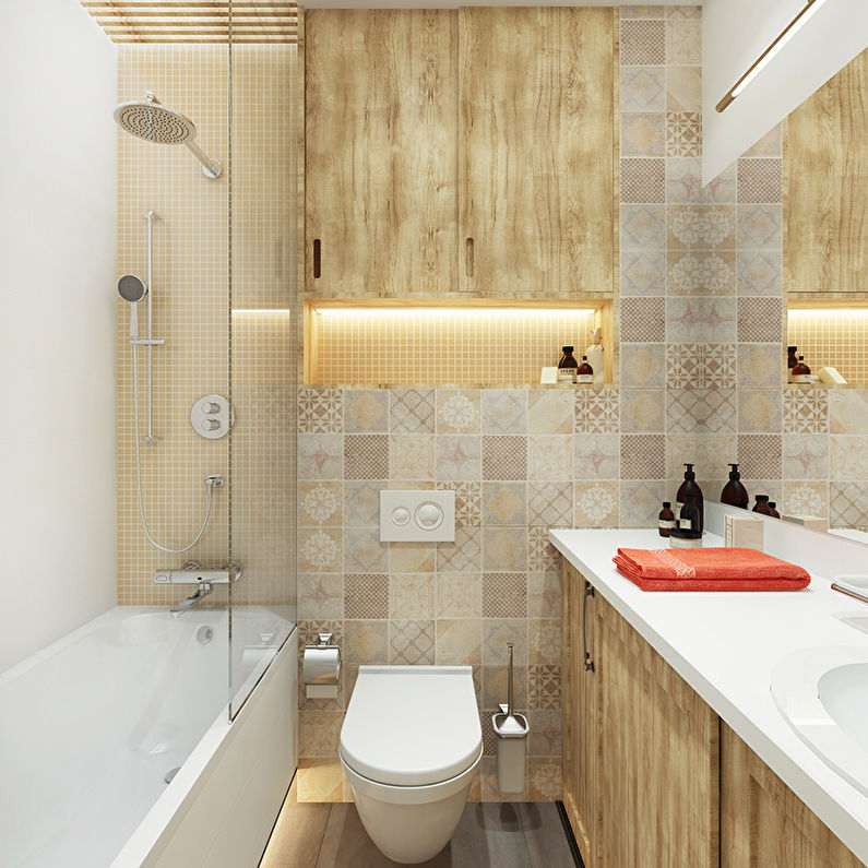 Design of a small bathroom in Khrushchev