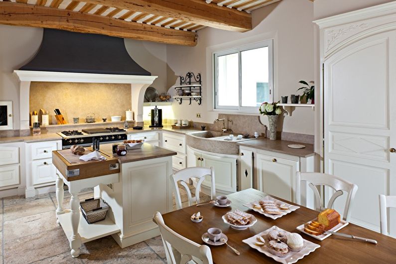 Provence style white kitchen design