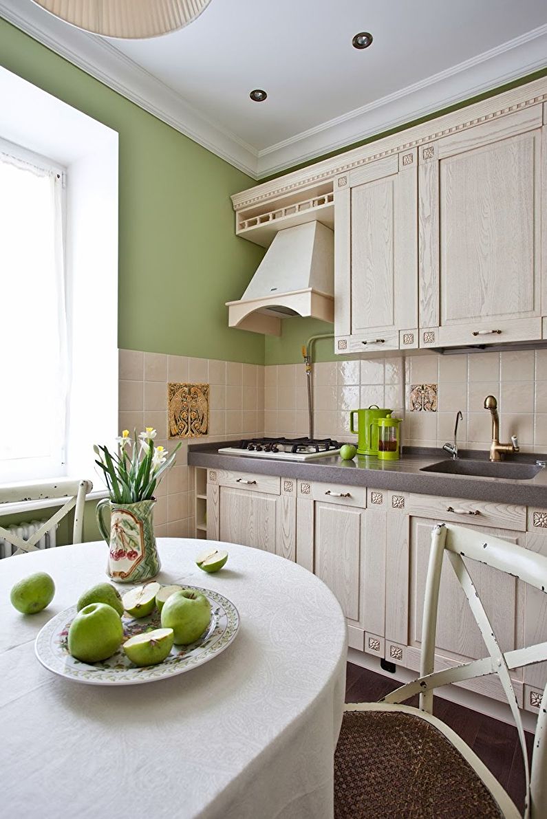 Provence style beige kitchen design