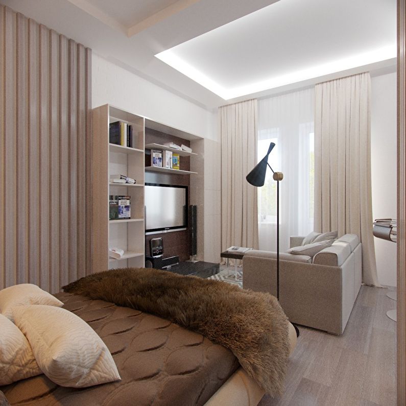 Interieur van een micro-appartement op Begovaya