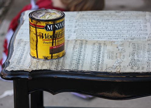 DIY old table decor