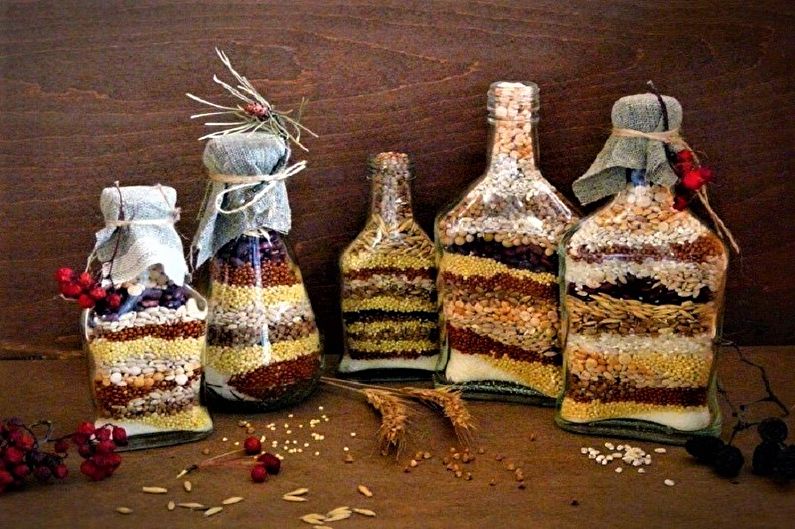 DIY Bottle Decor - Grain Decor