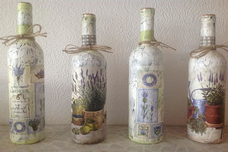 DIY Bottle Decor - Decoupage