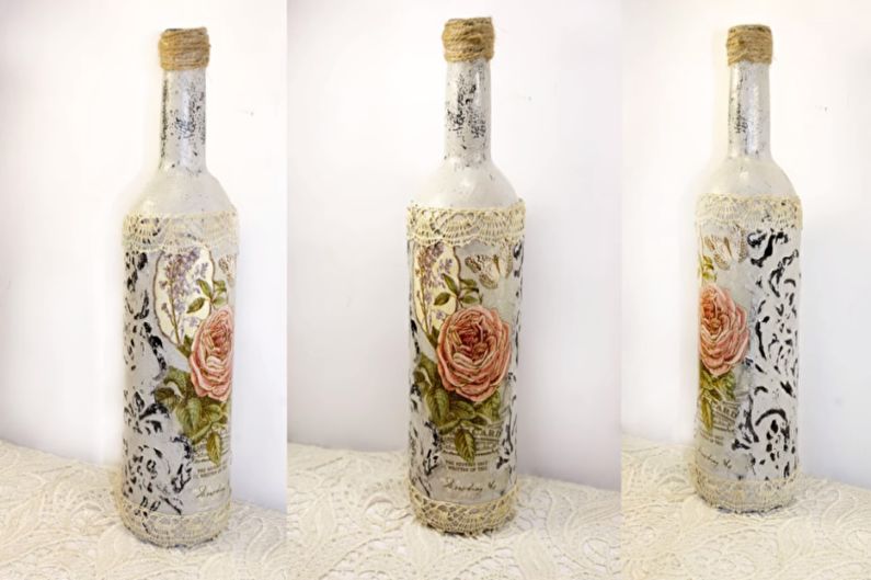 Decoración de botellas de bricolaje - Decoupage