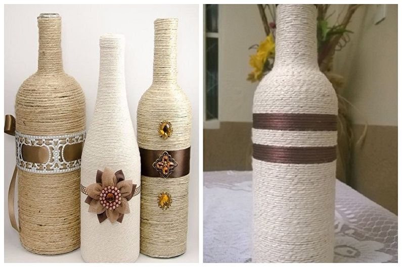 DIY Bottle Decor - Twine Decor