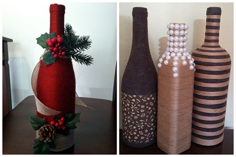 DIY Bottle Decor - Twine Decor