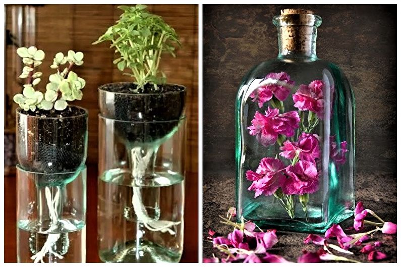 DIY μπουκάλι διακόσμηση - Floral διακόσμηση