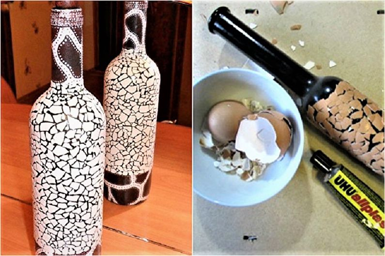 DIY Bottle Decor - Egg Shell Decor