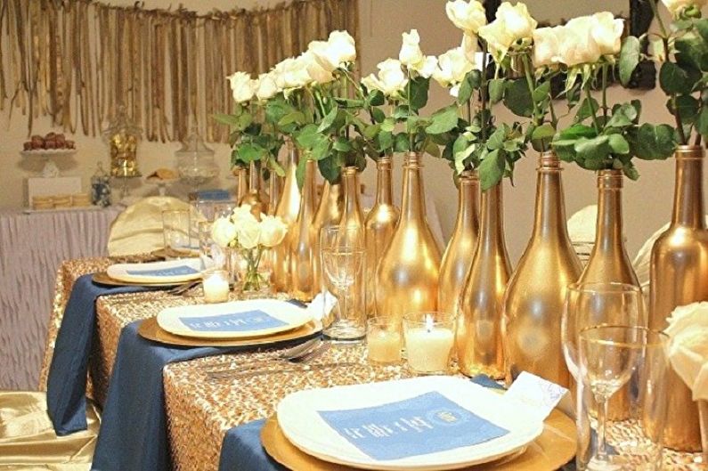 Decorazioni per bottiglie fai-da-te - Decorazioni glitter e oro