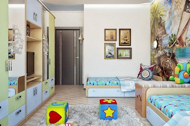 Diseño de habitación infantil para dos niños - Acabado del piso