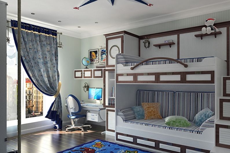 Design de quarto infantil para dois meninos - decoração de parede