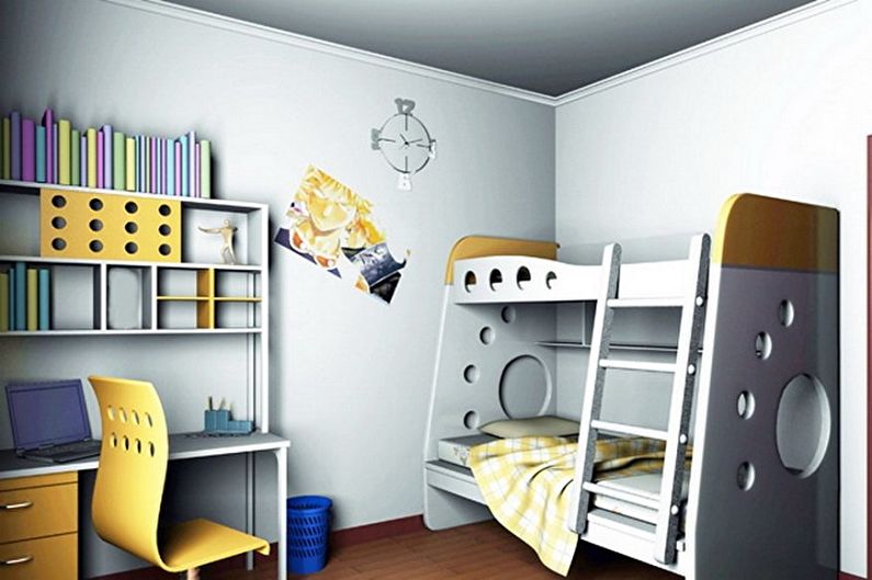 Design de interiores de um quarto infantil para dois meninos - foto