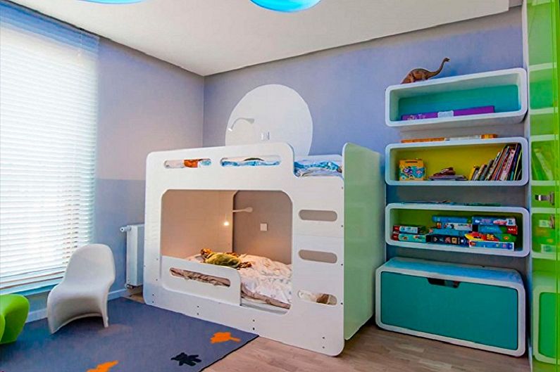 Diseño interior de una habitación infantil para dos niños - foto