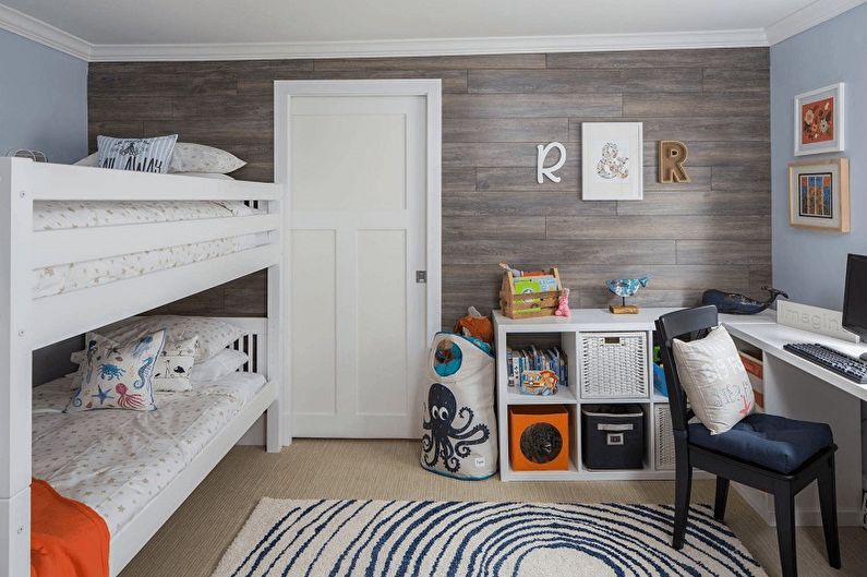 Design de interiores de um quarto infantil para dois meninos - foto