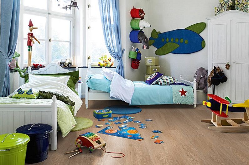 Interieur van een kinderkamer voor twee jongens - foto