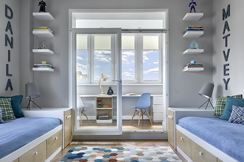 Design de interiores de um quarto infantil para dois meninos - foto