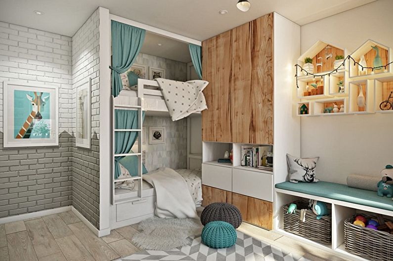 Design de interiores de um quarto infantil para dois meninos - foto