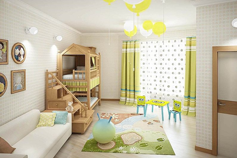 Diseñe un dormitorio y una guardería en una habitación - Estilos