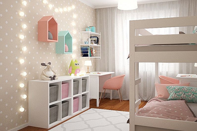 Design de um quarto infantil para duas meninas - Escolhendo um estilo interior