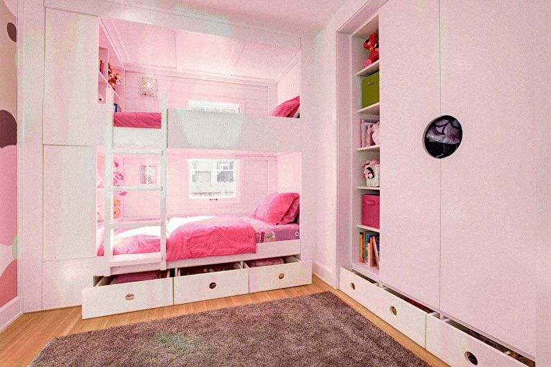 Design de interiores de um quarto infantil para duas meninas - foto