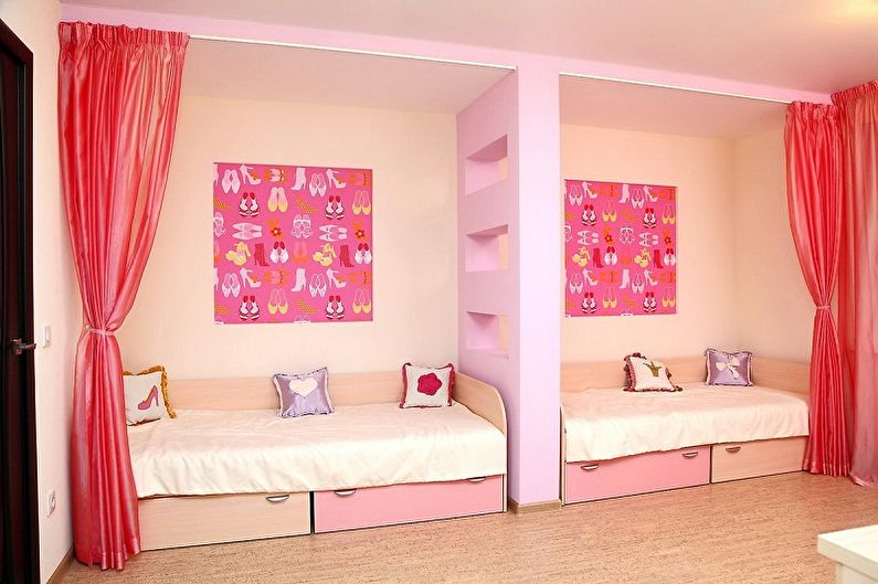 Design de interiores de um quarto infantil para duas meninas - foto