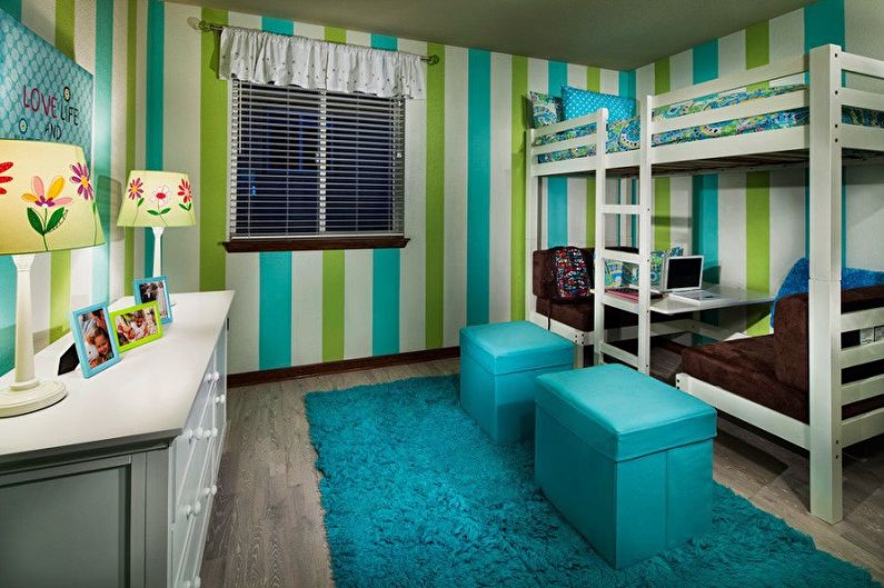 Design de interiores de um quarto infantil para duas meninas - foto