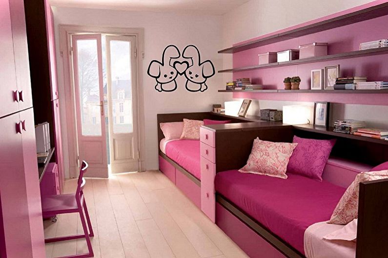 Design de interiores de um quarto infantil para duas meninas - foto