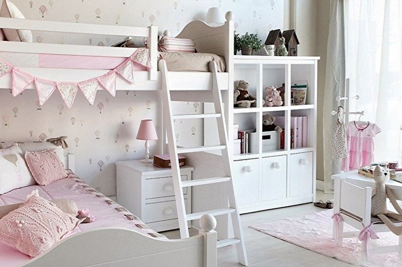 Diseño interior de una habitación infantil para dos niñas - foto