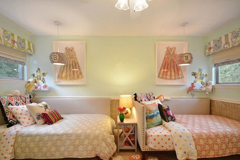 Design de interiores de um quarto infantil para duas meninas - foto