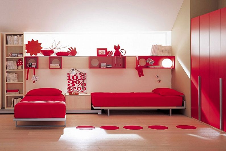 Diseño interior de una habitación infantil para dos niñas - foto