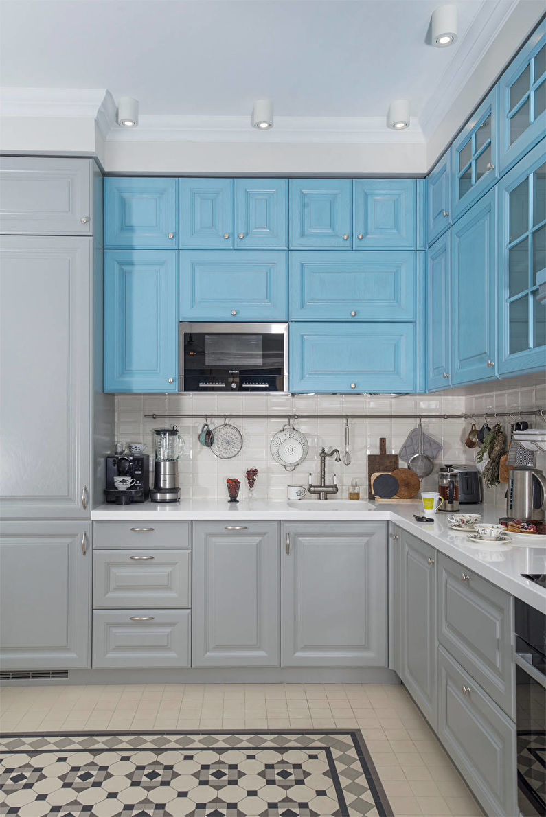 Color gris en el interior: una combinación con azul