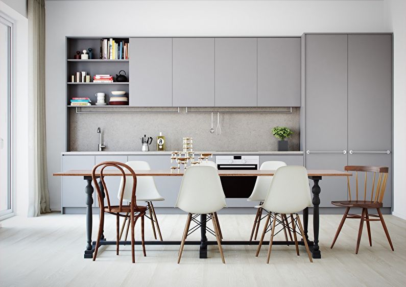 Gray color in the interior - Scandinavian style