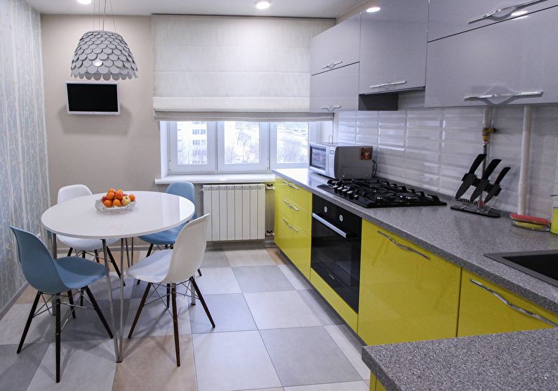 Gray color in the interior of the kitchen