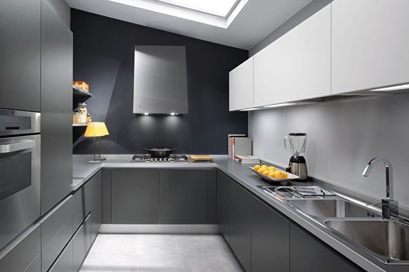 Gray color in the interior of the kitchen