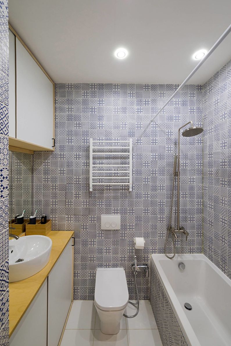 Gray color in the interior of the bathroom