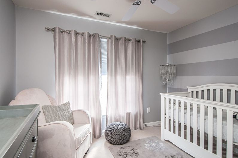 Gray color in the interior of a children's room