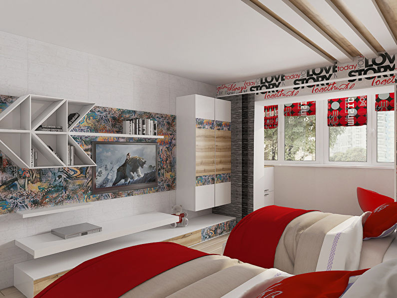 Quarto infantil com detalhes em vermelho - foto 3