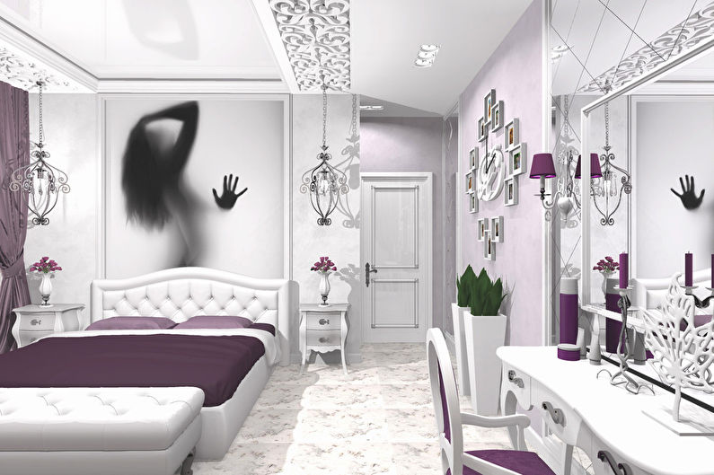 História de amor: Quarto em roxo e branco - foto 2