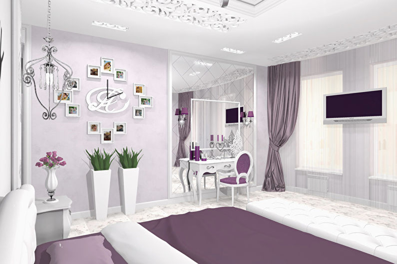 Love Story: Bedroom in Purple and White - zdjęcie 3