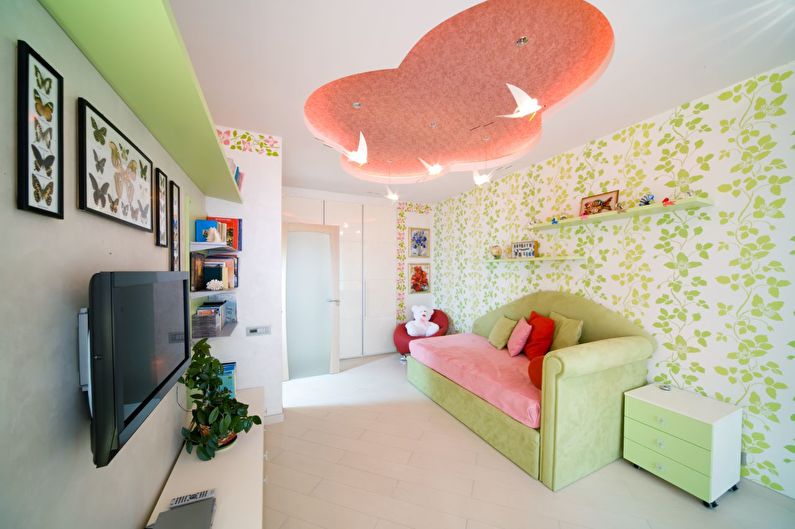 Two-level stretch ceilings in the children's room