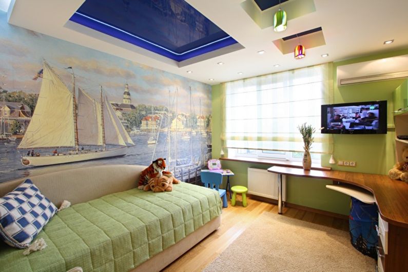 Two-level stretch ceilings in the children's room