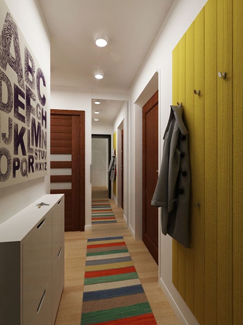 Narrow (rectangular) small hallway - interior design