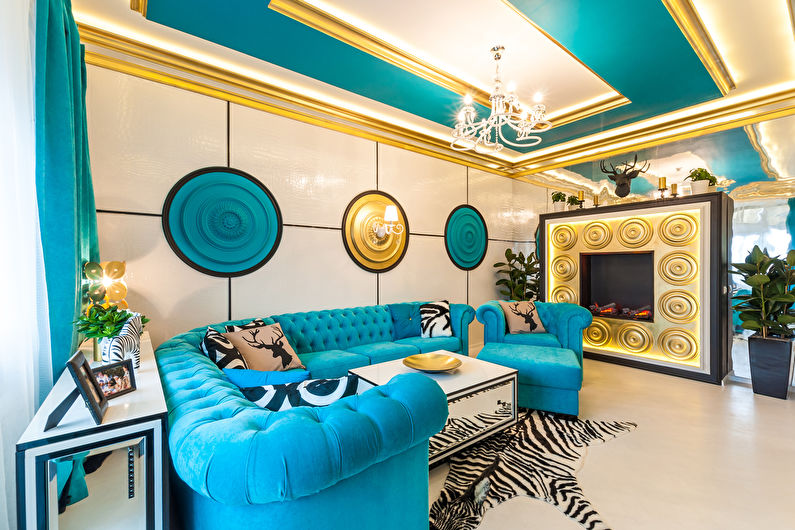 The combination of colors in the interior