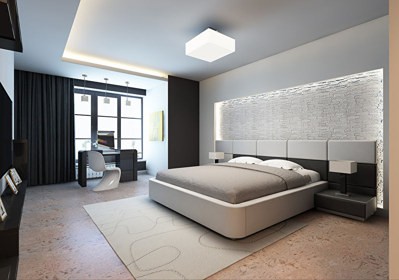 Bedroom design in a four-room apartment