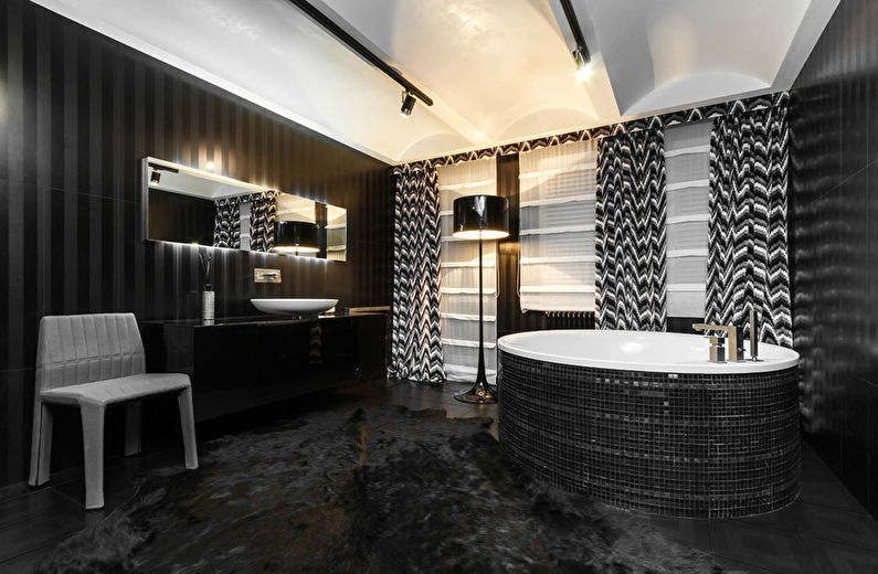 Schwarzes Zimmer: Badezimmer Interieur