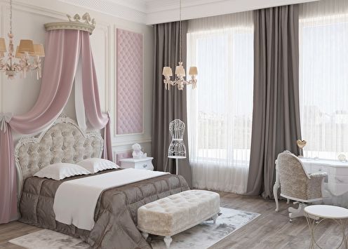 Children's room in pastel colors