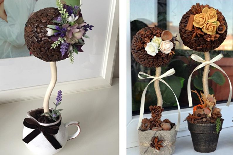 Kaffee Topiary Ideen - Baum mit Blumen