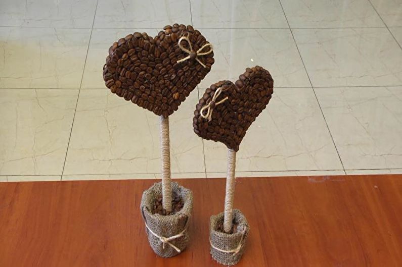 DIY kafijas topiary (kafijas koks) - foto