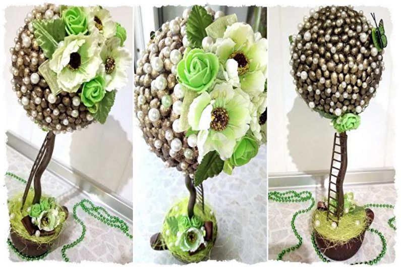 DIY kafijas topiary (kafijas koks) - foto